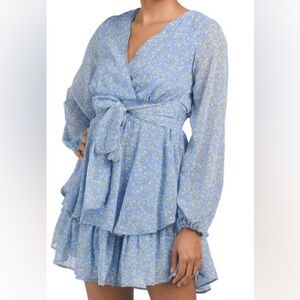 Long Sleeve Smocked Waist Mini Dress